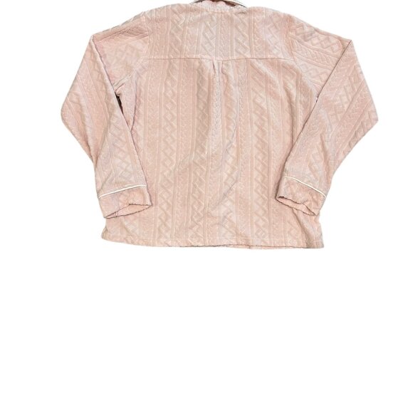 PJ Salvage Women's Pink Verry Terry Velvet Pajama Set Plush Cozy Loungewear M - Picture 5 of 9